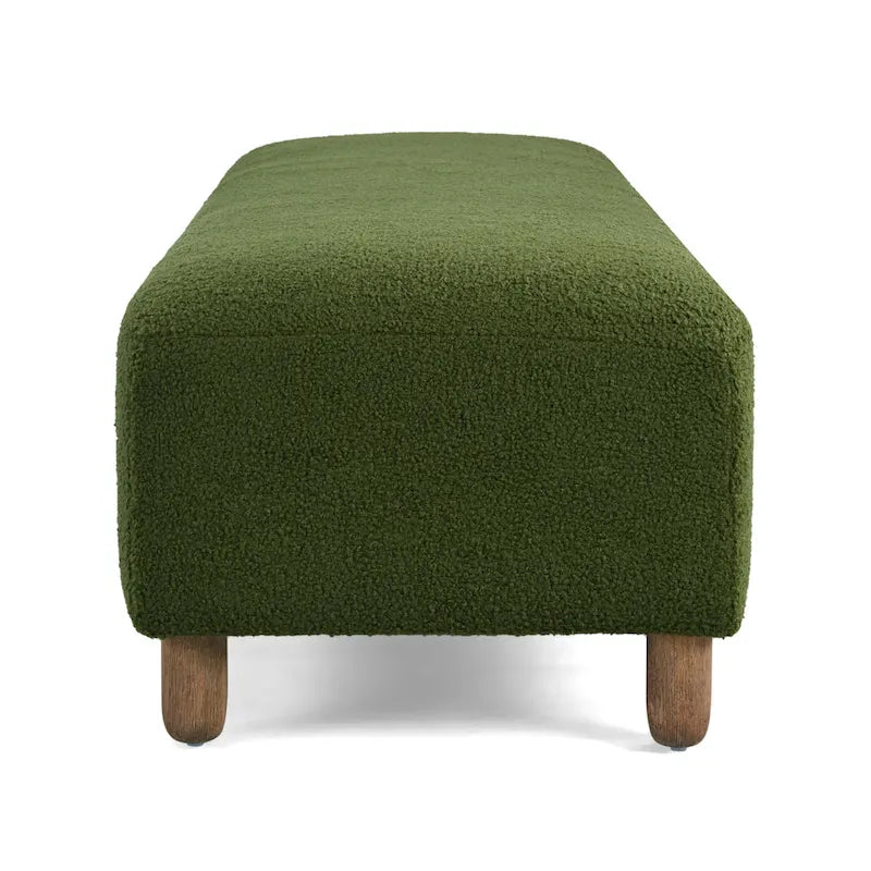 Fabric Upholstered Ottoman Bench with Wood Frame