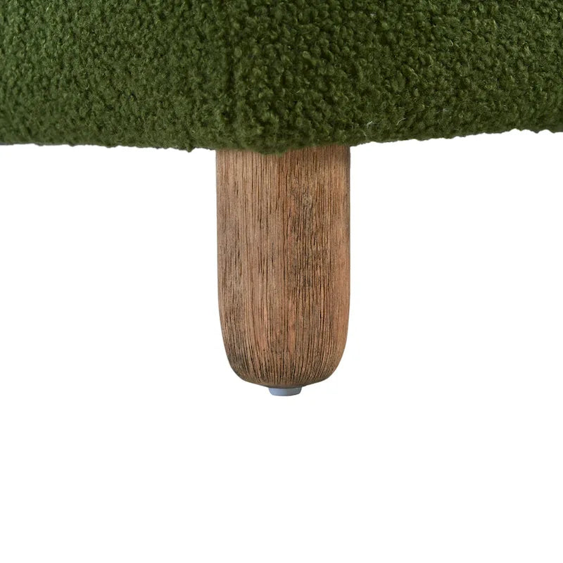 Fabric Upholstered Ottoman Bench with Wood Frame