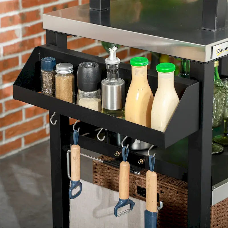 Three-Shelf Outdoor Grill Cart